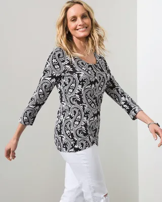 Touch of Cool Paisley 3/4 Sleeve Tee