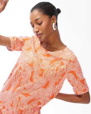 Cotton Stretch Paisley Perfect Tee
