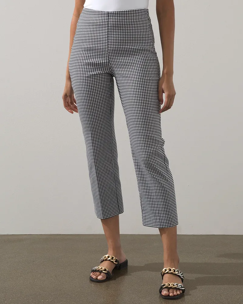 Juliet Gingham Straight Cropped Pants