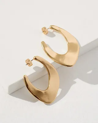 Gold Tone Front to Back Hoop Earrings