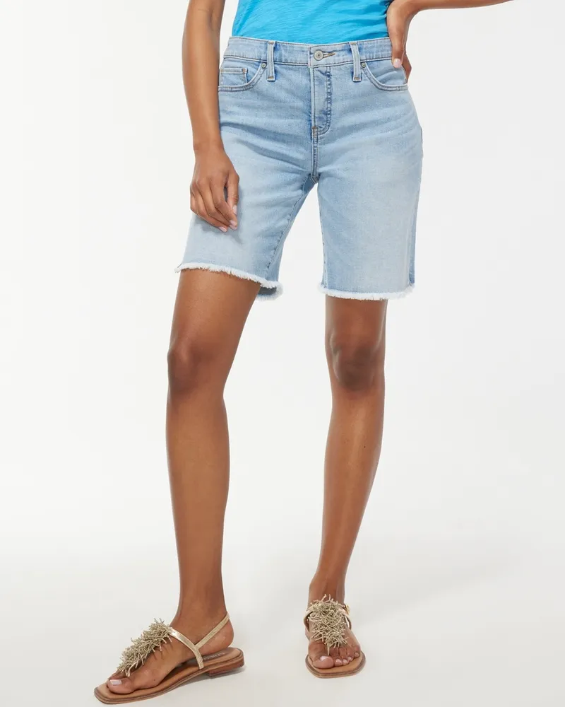 Girlfriend 7\" Fray Hem Shorts