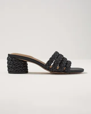Black Braided Leather Sandals