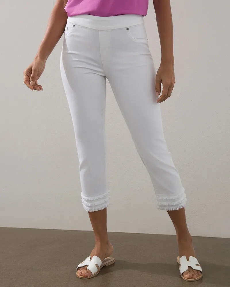 JM Collection Petite Plus Size Tummy Control PullOn Capri Pants Bright  White 4XP at Amazon Womens Clothing store