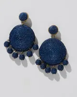 No Droop™ Navy Raffia Drop Earrings