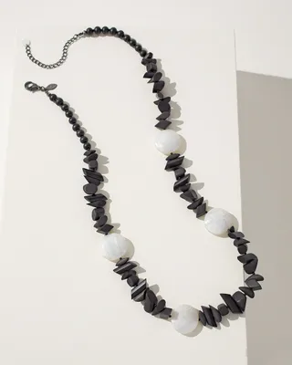 Wood and Mother of Pearl Necklace