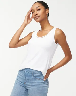 Touch of Cool Eyelet Neck Tank