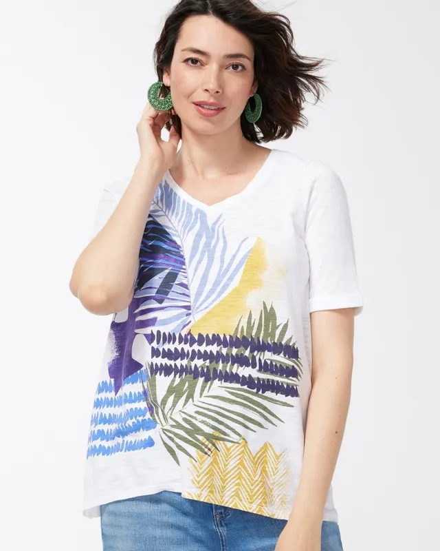 chicos v neck slub tee