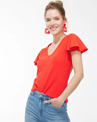 Touch of Cool Flutter Sleeve Tee