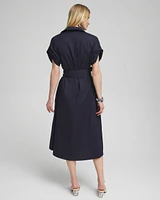 Poplin Tie Waist Shirt Dress