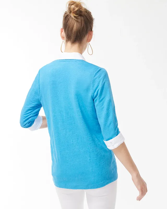 Petite Ribbed Crew Neck Cardigan