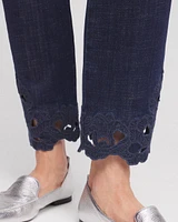 Petite Girlfriend Floral Cutwork Ankle Jeans