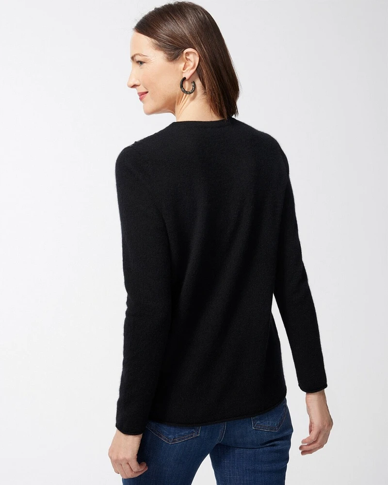 Cashmere Sequin Crew Neck Sweater