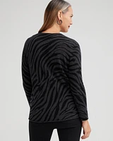 Cashmere Zebra Crew Neck Sweater