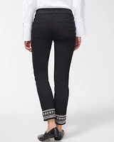 Faux Leather Trim Pull-on Jeggings