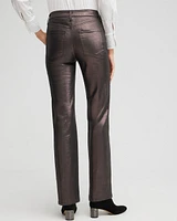 Petite High Rise Coated Straight Jeans