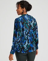 Scroll Print Pleated Shirt