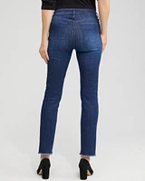 Petite Girlfriend Heart Print Ankle Jeans