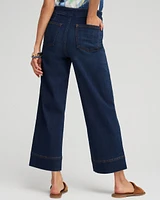 Pull-On Wide Leg Cropped Jeans