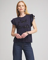 Tiered Flutter Sleeve Tee