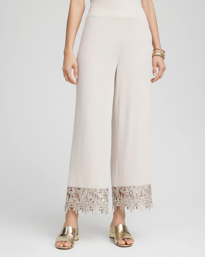 Travelers\u2122 Lace Trim Cropped Pants