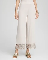 Petite Travelers\u2122 Lace Trim Cropped Pants