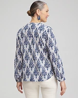 Chiffon Ikat Print Blouse