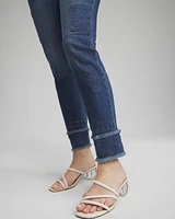 Petite Girlfriend Double Fray Ankle Jeans