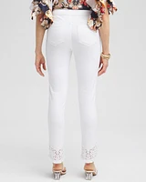 Petite Eyelet Tulip Hem Ankle Pull-on Jeggings