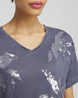 Slate Linen Sequin Tee