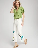 Tropical Wide Leg Cropped Trouser Jeans