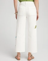 Tropical Wide Leg Cropped Trouser Jeans