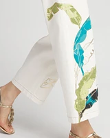 Tropical Wide Leg Cropped Trouser Jeans