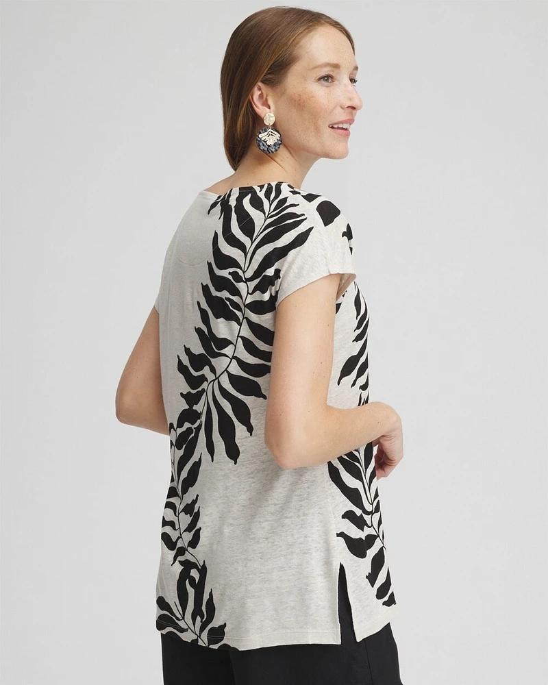 Leaf Print Linen Tunic
