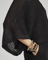 V-neck Sequin Knit Poncho