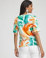 Touch of Cool\u2122 Abstract Smocked Waist Tee