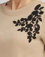 Touch of Cool\u2122 Embellished Placed Floral Tee