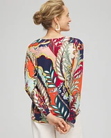 Artisan Print V-neck Pullover Sweater