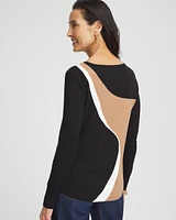 Intarsia Colorblock Bateau Neck Sweater