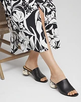 Black Leather Mules