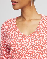 Dots V-neck 3/4 Sleeve Tee