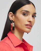 No Droop\u2122 Orange Marble Resin Drop Earrings