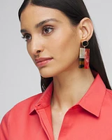 No Droop\u2122 Orange Marble Resin Drop Earrings