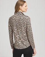 Zenergy\u00AE UPF Leopard Mock Neck Golf Top