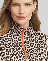 Zenergy\u00AE UPF Leopard Mock Neck Golf Top