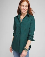 No Iron\u2122 Green Jacquard Shirt