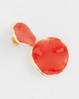 No Droop\u2122 Orange Round Drop Earrings