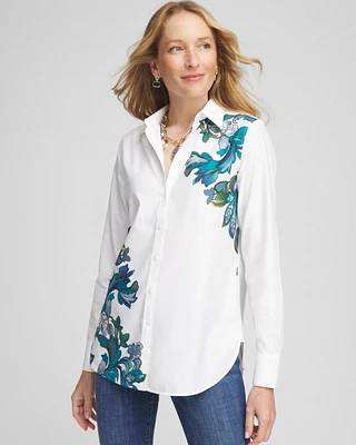 No Iron\u2122 Floral Scrolls Shirt