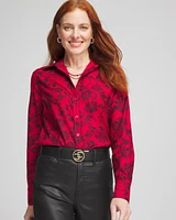 No Iron\u2122 Red & Black Floral Shirt