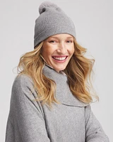 Rhinestone Cashmere Blend Pom Pom Hat