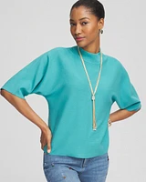 Short-Sleeve Pullover Sweater